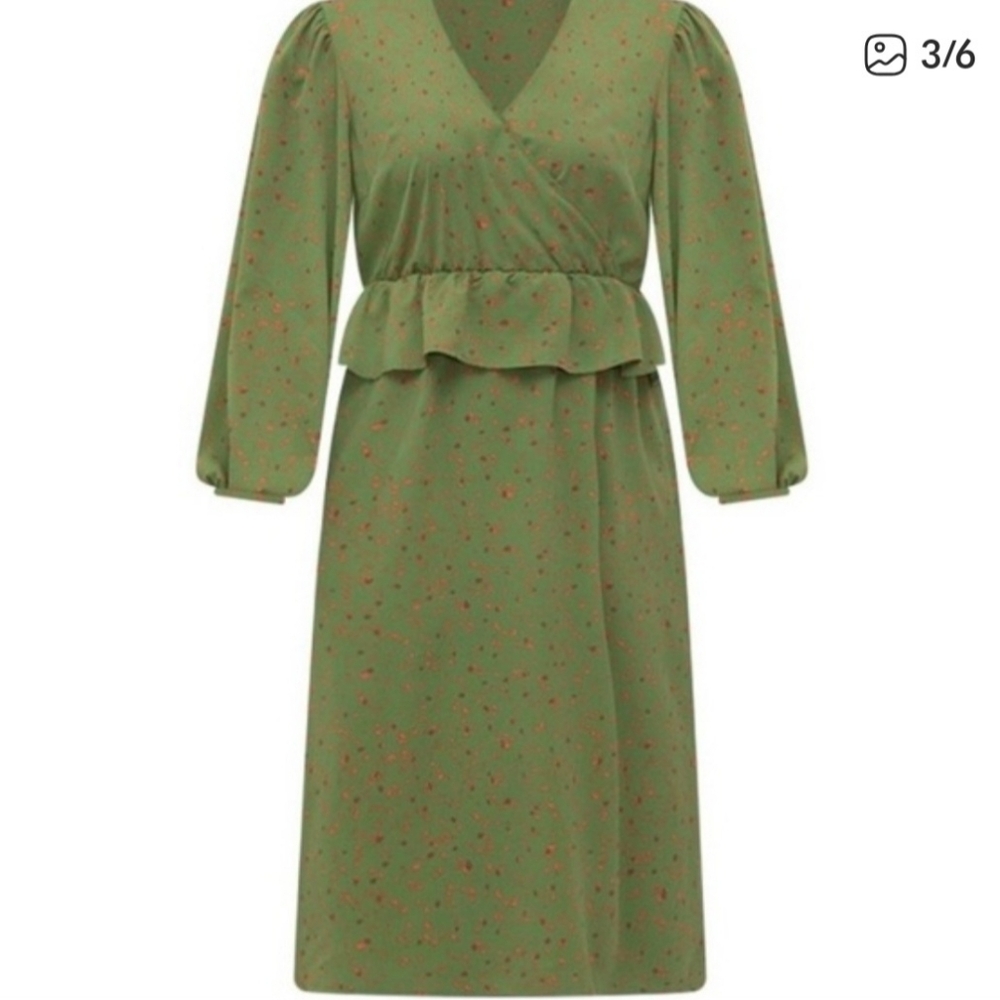 Eloquii Elements Green And Orange Patterned Dress - image 2